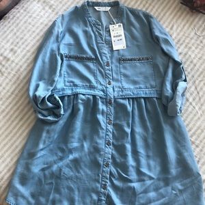 beaded shirt dress zara